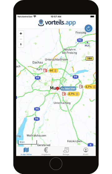 Darstellung der Karte mit Angeboten